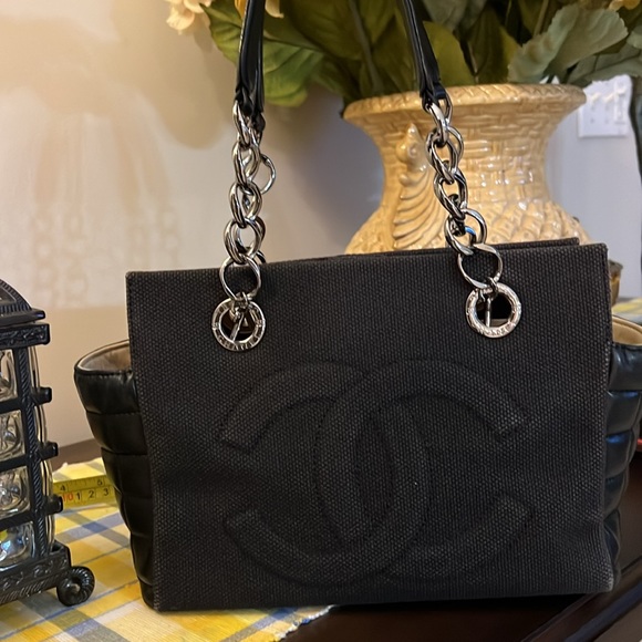 Chanel Choco Bar Leather and Canvas Mesh Bag - Picture 14 of 16